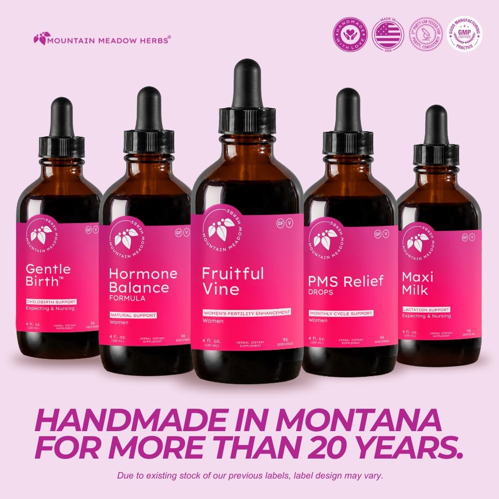 Mountain Meadow Herbs Fruitful Vine - Hormonal and Reproductive Health Support for Women, Dong Quai, Chaste Tree and Herbal Blend for Fertility and Cycle Balance, 4oz