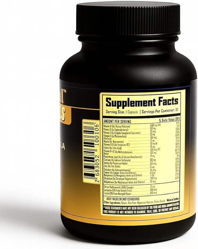 Primal Multivitamin - 21 Essential Vitamins & Minerals - Daily Vitamin & Mineral Supplement - Energy & Wellness Support - 30 Capsules