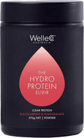 WelleCo HydroProtein Elixir, Potassium Electrolyte Powder with 15g Vegan Protein for Energy, Healthy Hair, Skin & Nails, Easy to Digest Powdered Electrolytes, Black Currant & Pomegranate, 9.5oz Jar