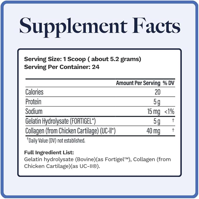 Utzy Naturals Coll-U-Gen | Joint Support Supplement | with Type II Undenatured Collagen (UC-II®) & Fortigel® | Unflavored Powder | 30 Servings
