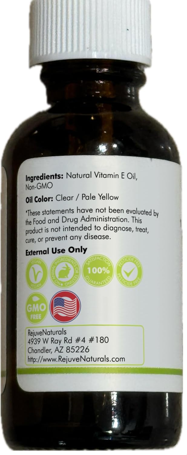 Vitamin E Oil - 100% Pure & Natural, 42,900 IU. Repair Dry, Damaged Skin from Surgery & Acne, Age Spots & Wrinkles. Boost Collagen for Moisturized, Youthful-looking Skin. d-alpha tocopherol