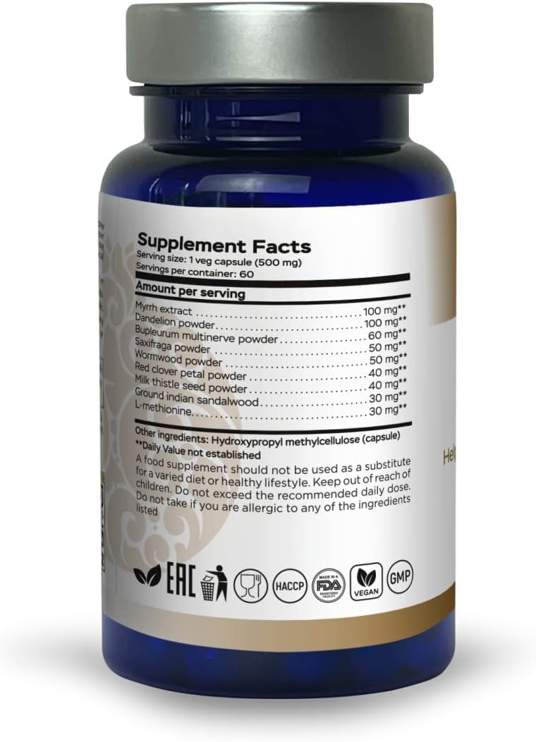 Hepa Gugull Liver Supplement for Much-Needed Liver Detox, Natural Liver Support Essential with Guggul Resin, Milk Thistle Powder and More, Promotes Overall Well-Being (60 Count (Pack of 3))