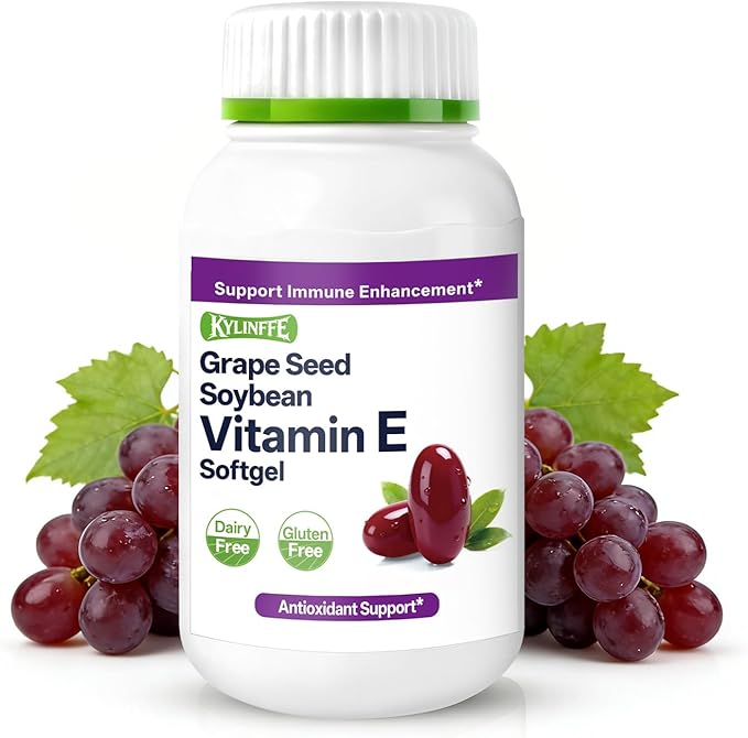 Grape Seed Extract 50mg | Antioxidant Supplement with Vitamin E, Supports Immune & Heart Health, Quick Release Capsules, 60 Count