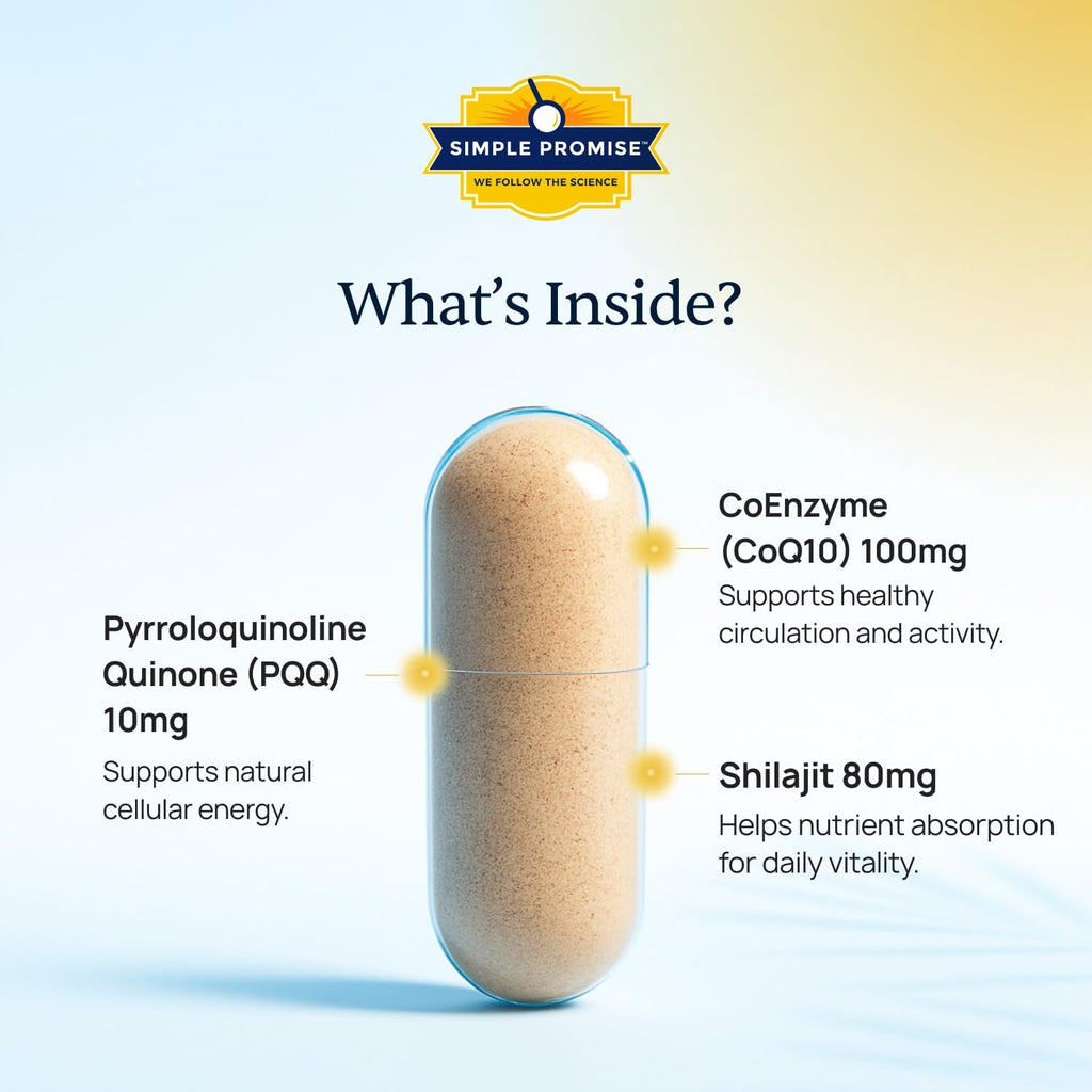 CardioClear7 - Coenzyme Q10 (CoQ10) and PQQ Heart Health Supplement with Shilajit - Supports Circulation, Cellular Energy & Daily Vitality for Cardiovascular Health - 30 Capsules