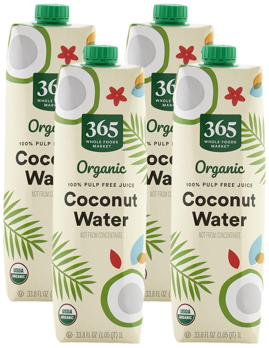 365 by Whole Foods Market, Organic Coconut Water, 33.8 Fl Oz (Pack of 4)