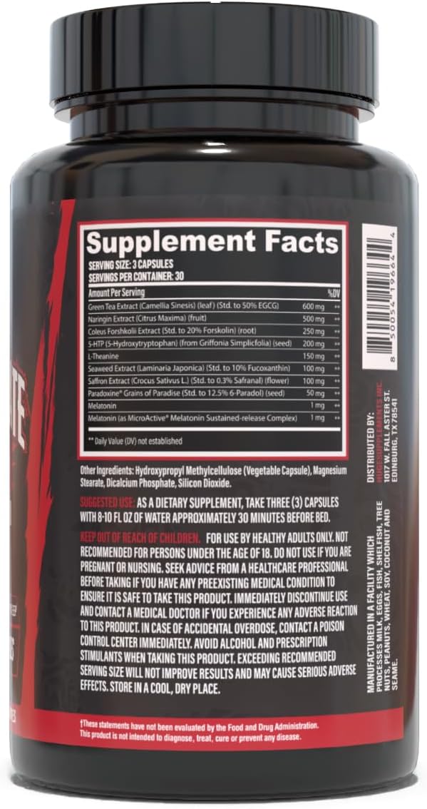 Huge Supplements Exterminate Thermogenic Fat Burner for Men & Women, Supports Weight Loss, Enhances Metabolism, Boosts Caloric Expenditure & Appetite Suppression - 100% Stimulant-Free (No Caffeine)