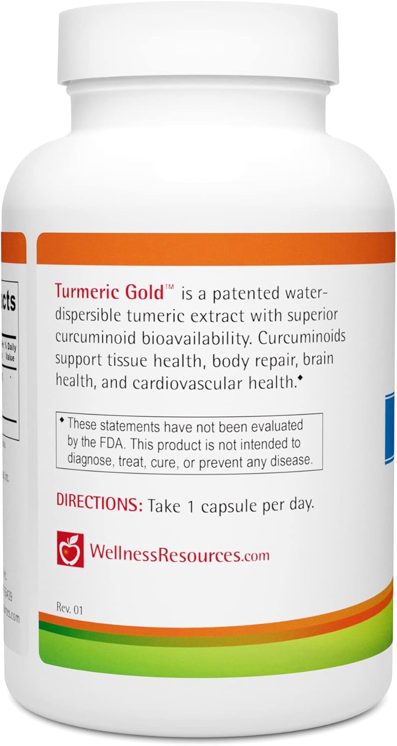 Turmeric Gold Caps with TurmiPure Turmeric Extract - 90 Servings - Highest Curcuminoid Bioavailability - Non-GMO, Vegan, Gluten-Free Turmeric Supplement …