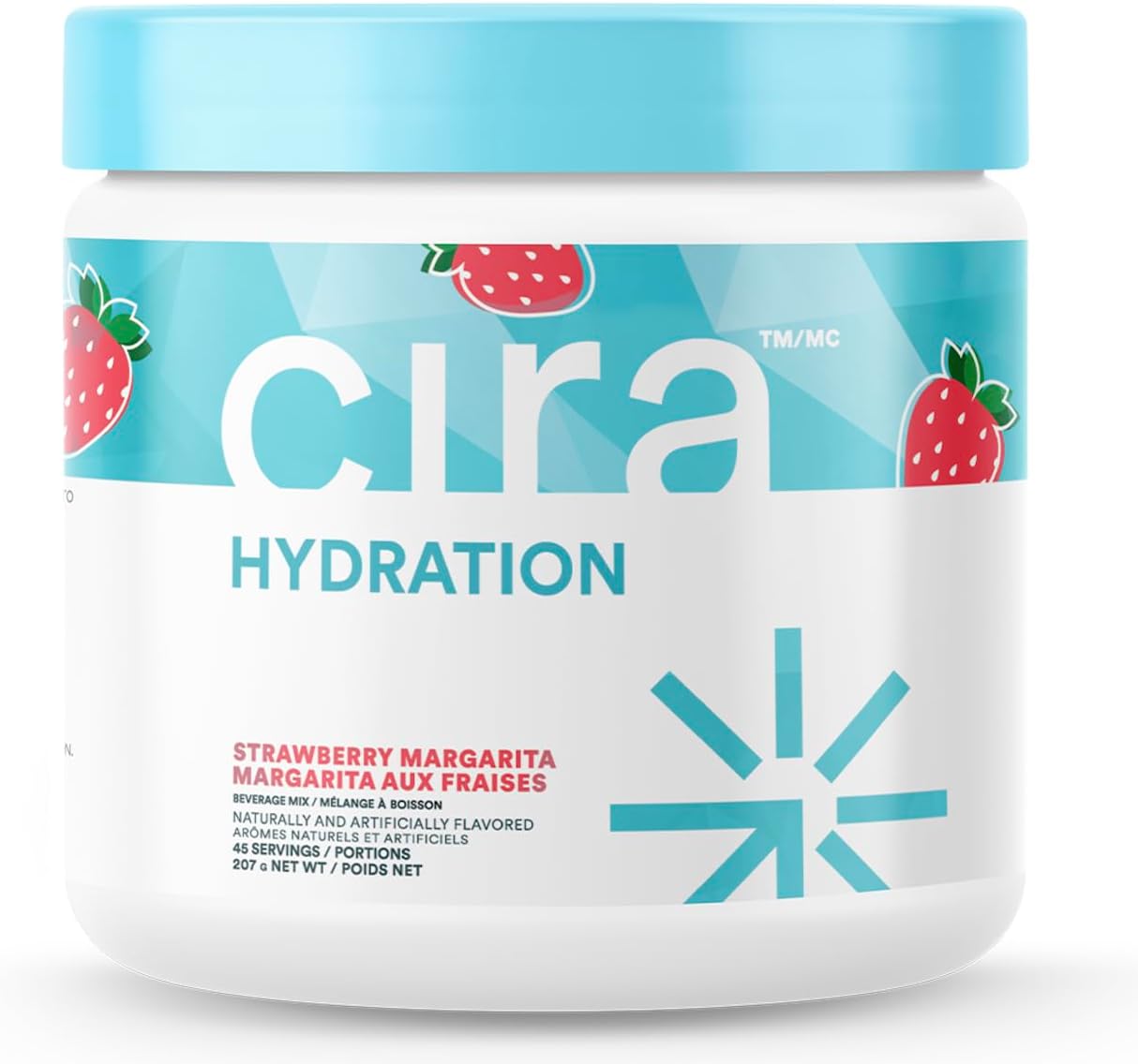 Cira Hydration Powder (45 Servings) - Electrolyte Drink Mix with Himalayan Salt for Dehydration Relief and Recovery - Strawberry Margarita