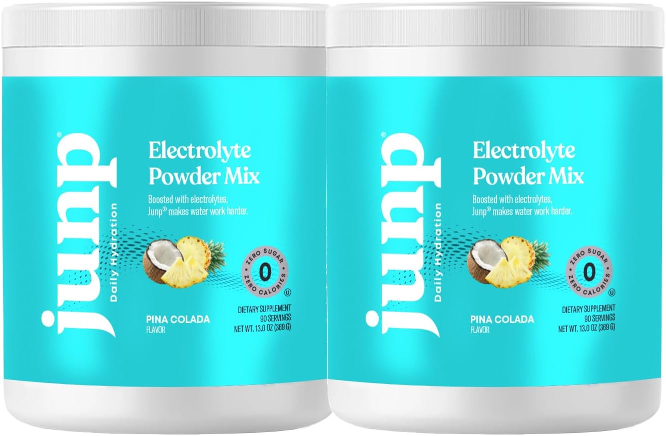JUNP Electrolytes Powder No Sugar No Carbs – Pina Colada Coconut Pineapple Drink Mix - Potassium & Salt Electrolyte Hydration Powder - Zero Calorie Sugar Free Electrolyte Powder, Keto, 180 Servings
