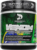 DRAGON PHARMA Venom Extreme Potency Pre-Workout, Laser Sharp Focus + Energy, Intense Performance, Proven Ingredients for Enhanced Vasodilation & Endurance (40 Servings, Caipirinha)
