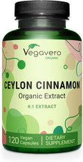 Organic Ceylon Cinnamon | 2000mg | USDA Certified | NO Artificial Additives | 4 Month Supply | Lab-Tested, Non-GMO | 120 Capsules | Vegan