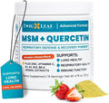 Twig & Leaf MSM + Quercetin Powder with Vitamin C & Zinc (Strawberry Banana) - Immune System Support Supplement for Respiratory Health & Lung Function - Natural Defense & Recovery Complex - 4.76 oz