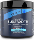 Zeal Electrolyte Powder Recovery Drink (30 Servings | Red White Blue Frozen Pop) w 0 Sugar +BCAAs +B-Vitamins Electrolyte Supplement w Potassium Zinc & Magnesium for Hydration - Keto Electrolytes