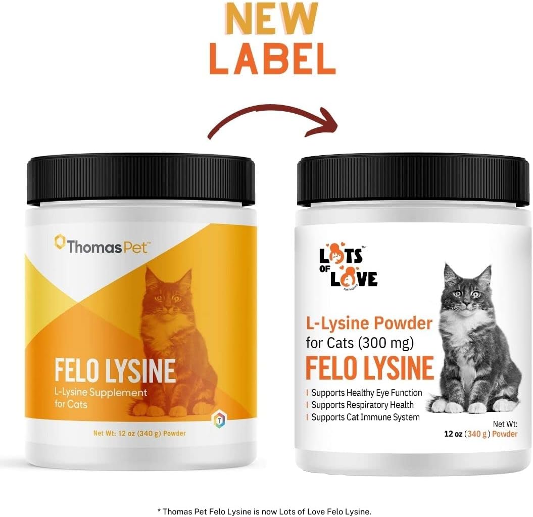 FELO LYSINE - L-Lysine Powder for Cats 300 mg (Thomas Pet Earlier), 12 oz