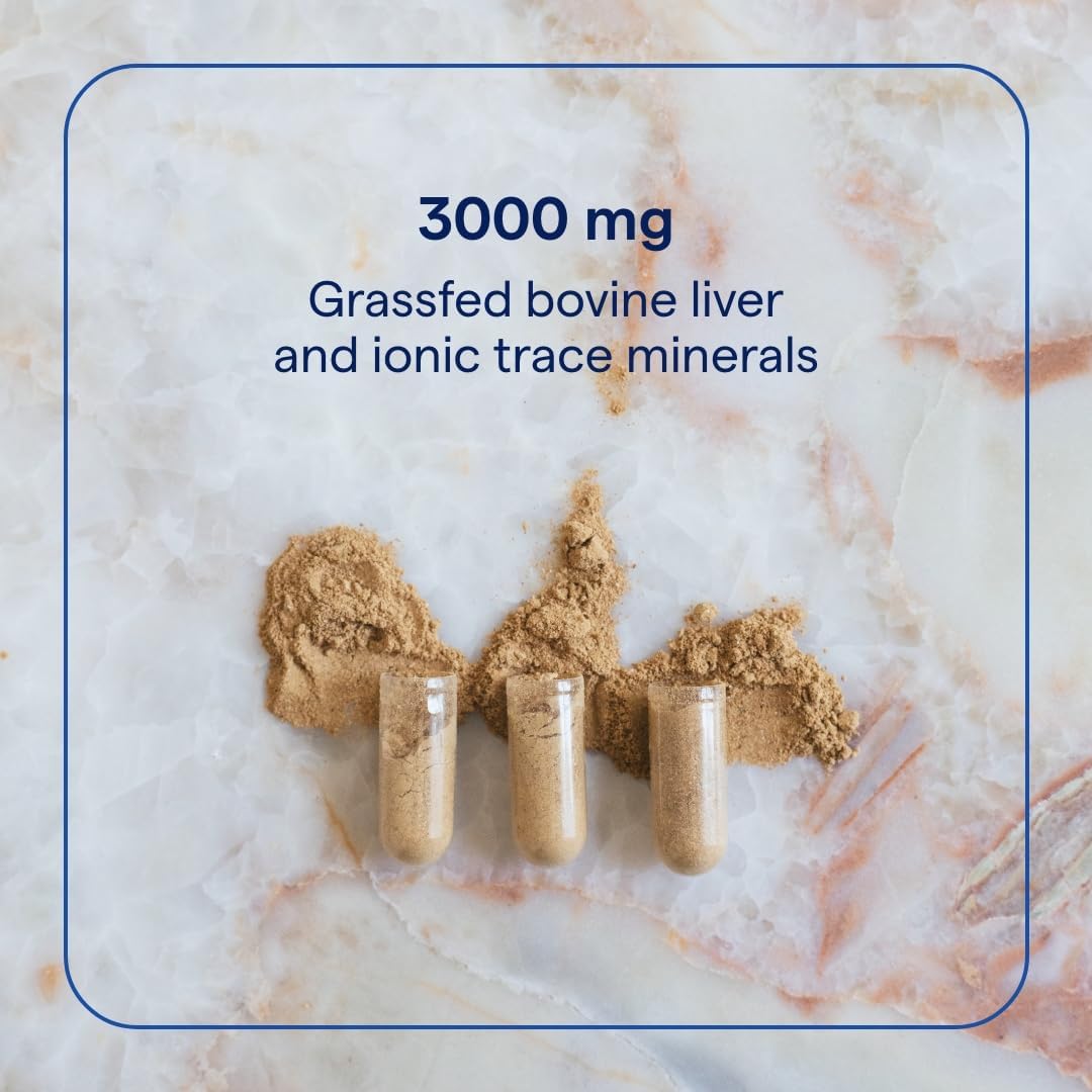 Trace Minerals Beef Liver, 500mg - Bone Health & Energy Support Supplement - Nutritional Supplement Aids Healthy Skin & Immunity - Beef Liver Supports Healthy Organs - 180 Capsules (30 Servings)