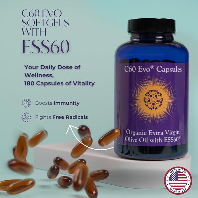 Pure ESS60 Extra Virgin Olive Oil Softgel Capsules - High Strength Antioxidant Supplement with Pure Olive Oil - Oral Supplement - Supplements for Men & Women - 180 Softgels