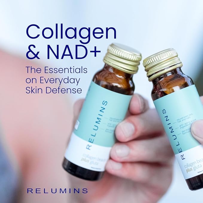 Relumins Advance Glow Youth Trio – Gluta Drink 10 Bottles, Collagen Drink 10 Bottles, & Vitamin C Capsules - Antioxidant Support Elasticity Radiant Appearance Daily Wellness Routine Gift for Women