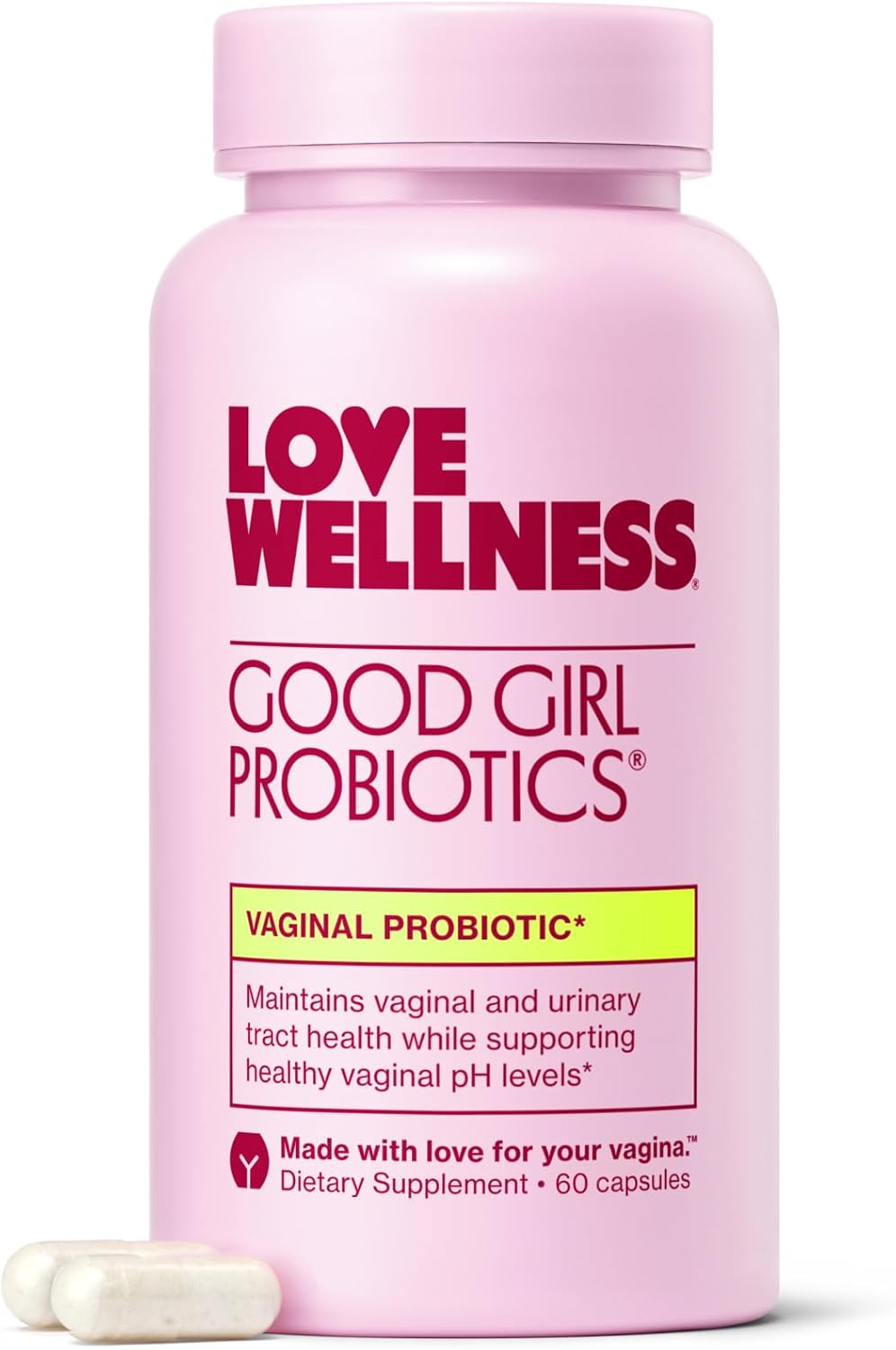 Love Wellness Good Girl Probiotics | Women's Vaginal Health Supplement | Vaginal Probiotics for Women pH Balance & Urinary Tract Health | Support Vaginal Odor & Flora | Old Formula | 30 Day Supply