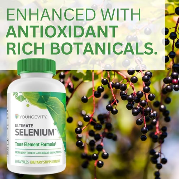 Youngevity Ultimate Selenium + Cofactors - Essential Mineral Supplement for Immune Support, Antioxidant Defense, Thyroid Function, and Cellular Health (I-selenomethionine) - (90 Capsules)