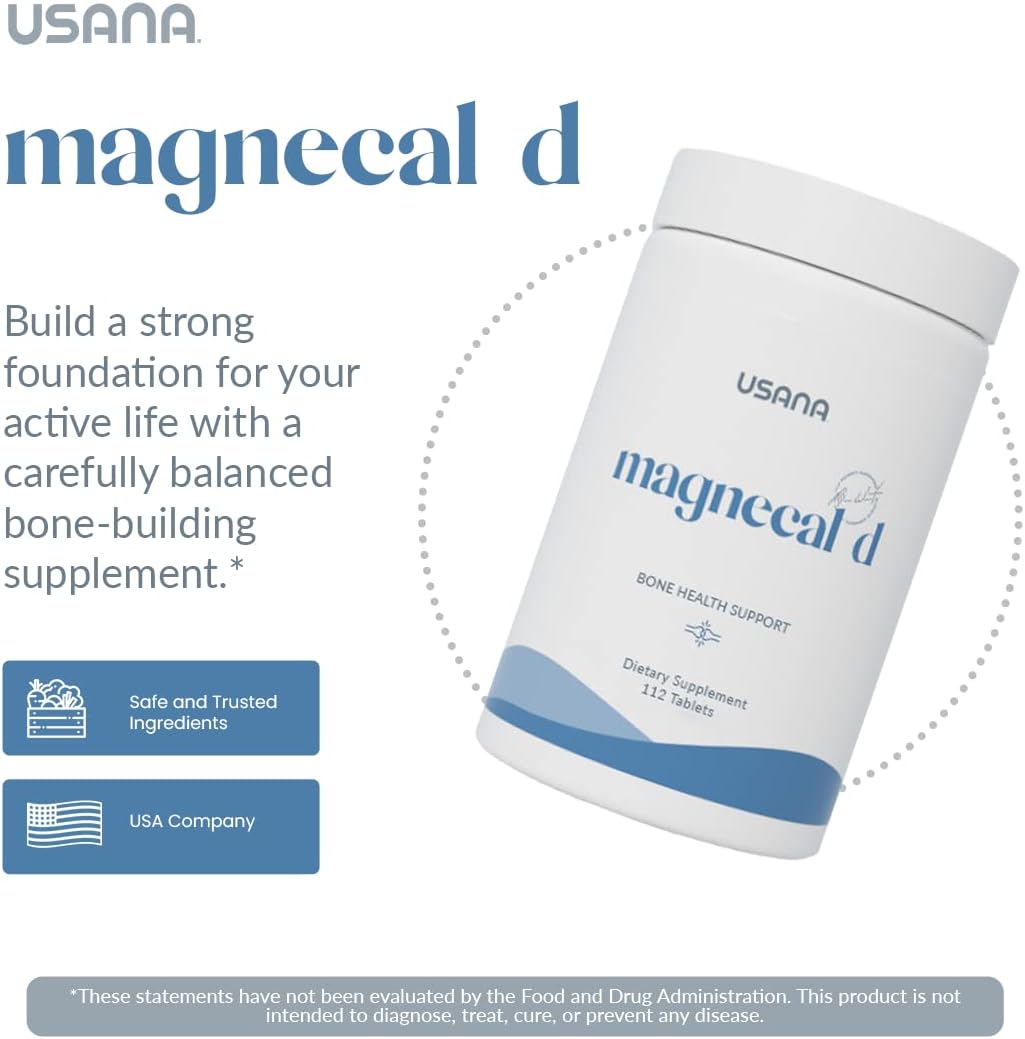 USANA - MagneCal D - Balanced Magnesium & Calcium with Vitamin D to Support Bone Health, Strength & Function for Optimal Wellness - 112 Tablets