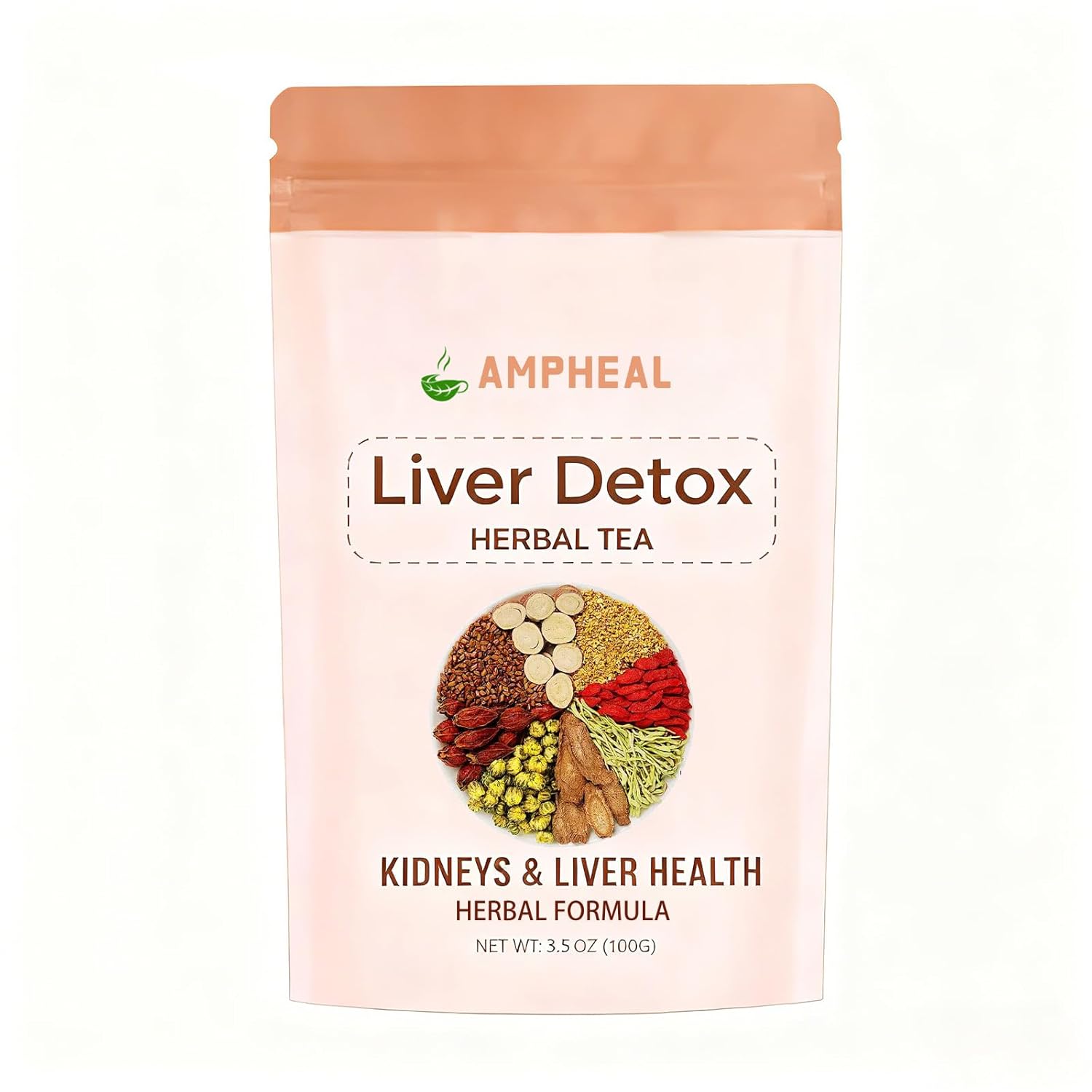 AMPHEAL Kidney + Liver Detox Tea - Liver Detox Herbal Tea, Contains 9 kinds of natural herbal ingredients -Non-GMO