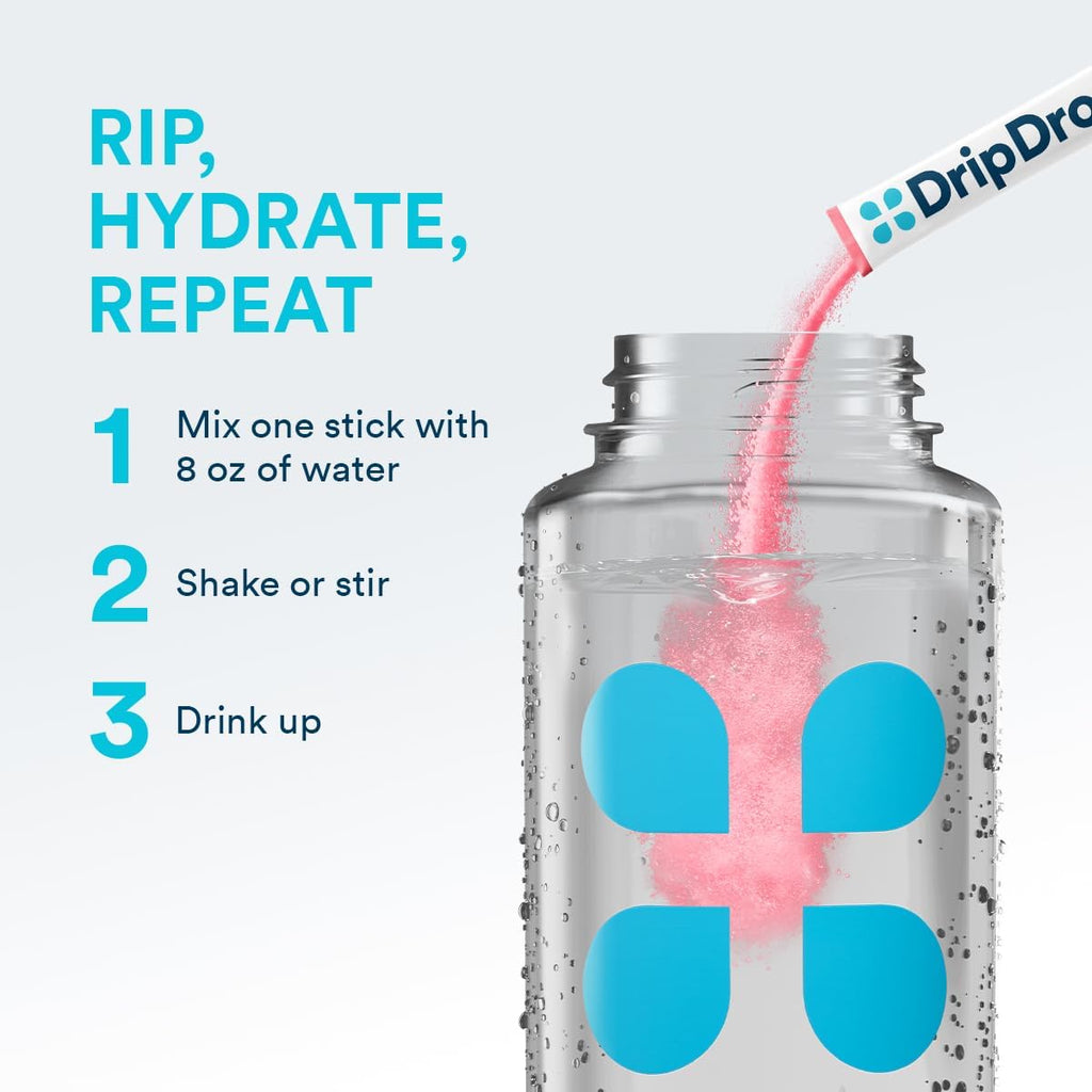 DripDrop Sugar Free Hydration Packets - Zero Cherry Limeade - Single Serve Electrolytes Powder Drink Mix - Non-GMO, Gluten Free, Vegan - 32 Sticks
