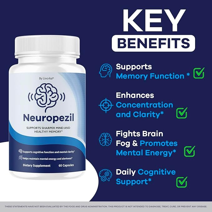 (2 Pack) Neuropezil - Official Neuropezil Supplement Pills Support Health Memory, All Natural Capsules Advanced Formula Brain Premium Focus for Overall Health & Wellness, 120 Capsules for 2 Months