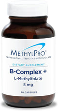 MethylPro B-Complex + L-Methylfolate 5 mg - Methylated Vitamin B Complex for Women and Men, Cellular Energy Support with Folate, Niacin and Biotin, Vit B Supplement - 90 Vegan Capsules