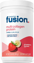 Bariatric Fusion Strawberry Banana Multi Collagen Protein Powder | Plus Joint Support Complex of MSM and Glucosamine | Dairy, Gluten & Soy Free | Non-GMO | 30 Servings