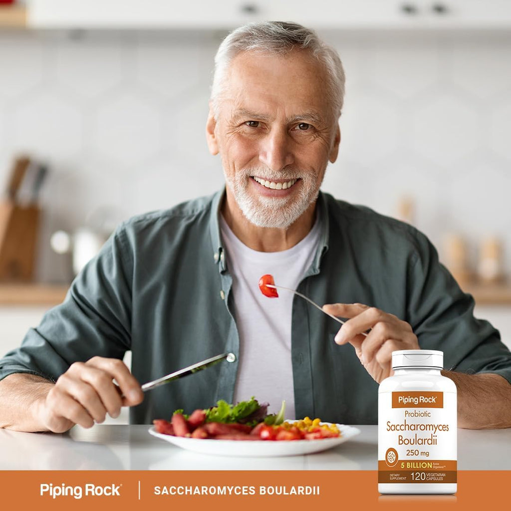 Piping Rock Saccharomyces Boulardii Probiotic Supplement | 5 Billion CFU | 120 Capsules | 250 mg | Vegetarian, Non-GMO, Gluten Free