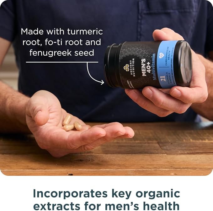 Ancient Nutrition Multivitamin for Men, Multi Men's 40+ Once Daily Vitamin Supplement, Magnesium, Methylated Vitamin A, B and K2, Supports Immune System, 90 Ct