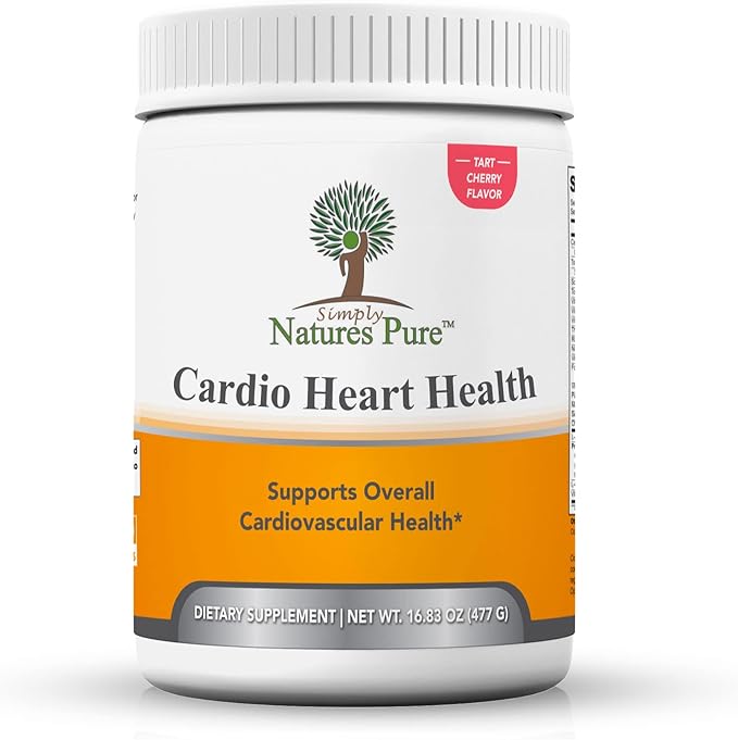Simply Natures Pure - Cardio Heart Health Nitric Oxide Booster Support Supplement Powder with L-Arginine 5000 mg, L-Citrulline 1000 mg and Hawthorne Berry, 16.82 Ounces - Tart Cherry Flavor