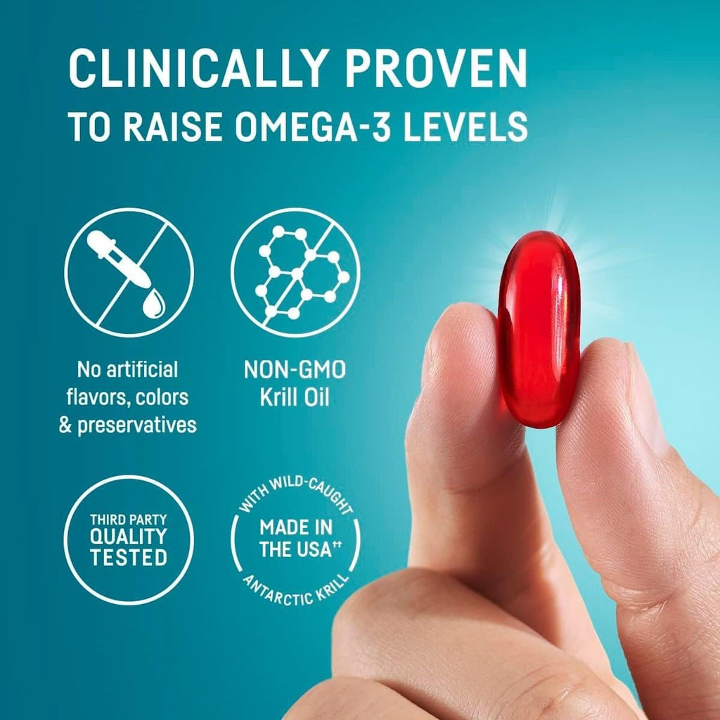 Kori Krill Antarctic Krill Oil Omega 3 Supplement, EPA & DHA, with Superior Absorption vs. Fish Oil, 800 mg, 90 softgels
