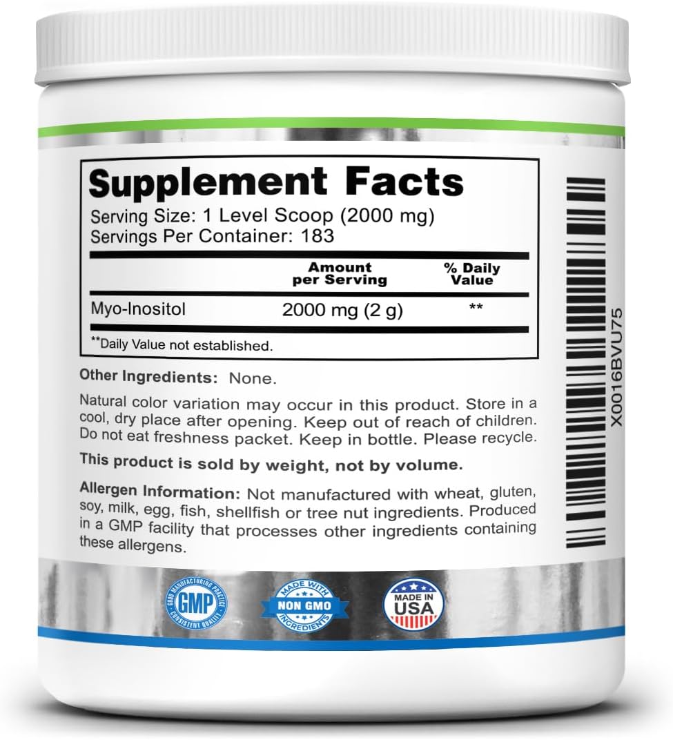 Zazzee Myo-Inositol Powder and USDA Organic Vitex Capsules, Vegan, All-Natural and Non-GMO