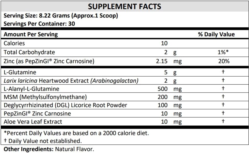 TERRA ORIGIN Healthy Gut Powder Vegan Formula | with L Glutamine, DGL Licorice Root Powder, MSM | Bloating and Leaky Gut | Gut Health for Women and Men | 30- Servings