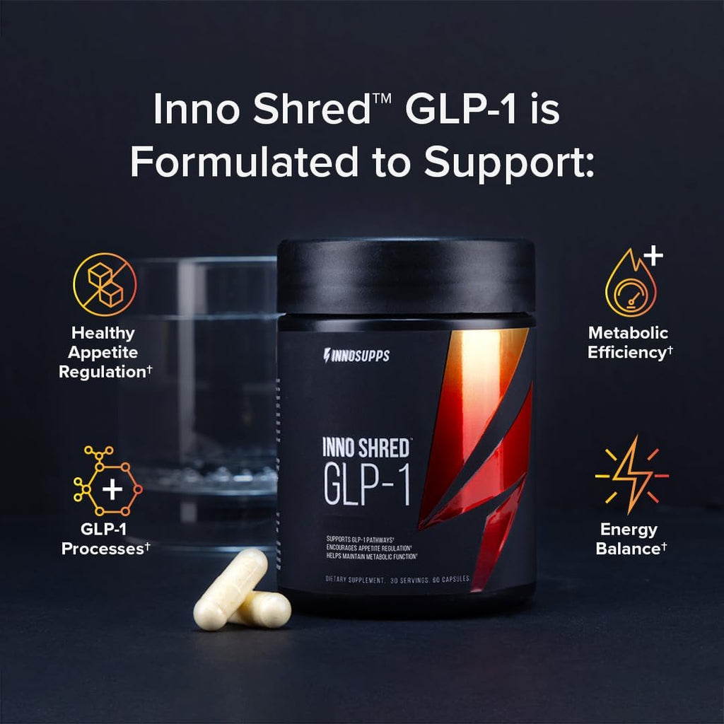 Inno Supps Inno Shred™ GLP-1 | Thermogenic Support + Appetite Support + Energy* | Berberine + Chromium | 60 Capsules. 30 Servings.
