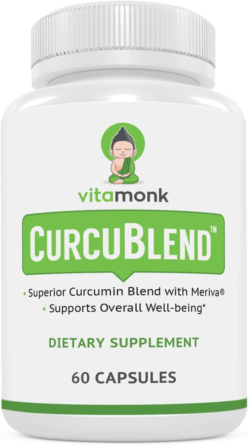 VitaMonk Turmeric and Ginger Complex with Meriva, Grape Seed, Boswellia Extract, Cat’s Claw and More - Ginger and Turmeric Supplements for Overall Health, Wellness and Immune Support - 60 Caps