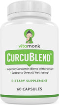 VitaMonk Turmeric and Ginger Complex with Meriva, Grape Seed, Boswellia Extract, Cat’s Claw and More - Ginger and Turmeric Supplements for Overall Health, Wellness and Immune Support - 60 Caps
