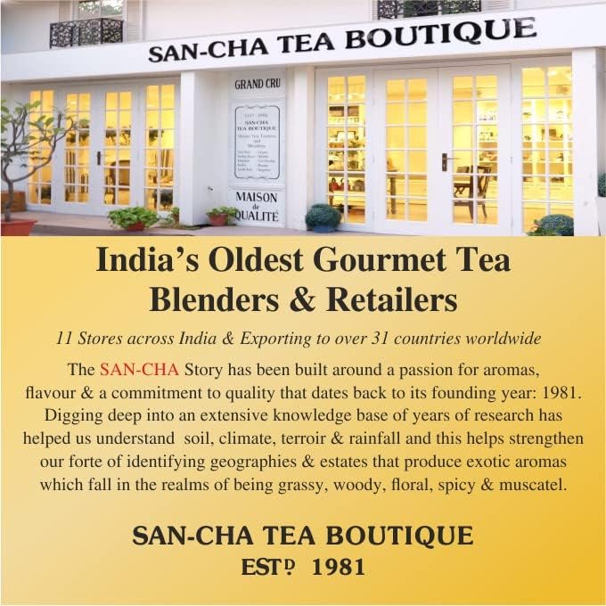 Sancha Tea Boutique Lavender White Tea | Hand Rolled Himalayan White Tea with Silver Needles | 25 Pyramid Bags | Relaxing & Calming Floral Blend