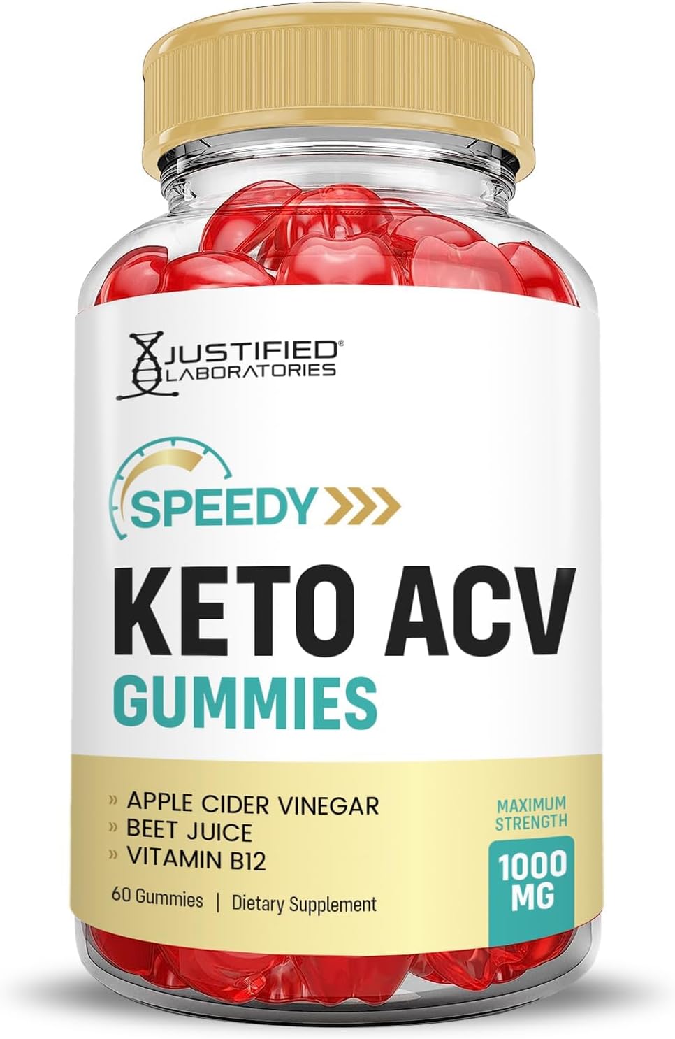 Justified Laboratories (3 Pack Speedy Keto ACV Gummies Advanced Formula 1000MG Speedy Keto Gummies Apple Cider Vinegar Formulated with Pomegranate Beet Juice Powder B12 Vegan Non GMO 180 Gummys