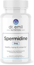 DR. EMIL NUTRITION Men & Women Spermidine 5mg Supplements | Aging Supplement | Pure Spermidine 3HCL & Thiamin 20mg | 60 Capsules | 30 Day Supply