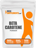 BulkSupplements.com Beta Carotene Powder - Vitamin A Supplements, Beta Carotene Supplements - for Vision & Eye Support, Gluten Free, 900mg per Serving, 500g (1.1 lbs) (Pack of 1)