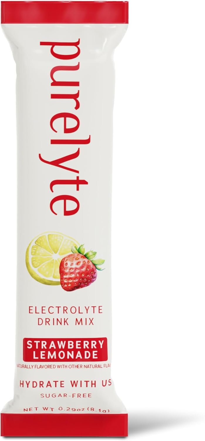 Electrolyte Drink Mix – Sugar-Free Hydration Powder Packets – Clean Electrolytes with Trace Minerals – Keto, Vegan, Gluten-Free – No Artificial Sweeteners – 12 Sticks – Strawberry Lemonade