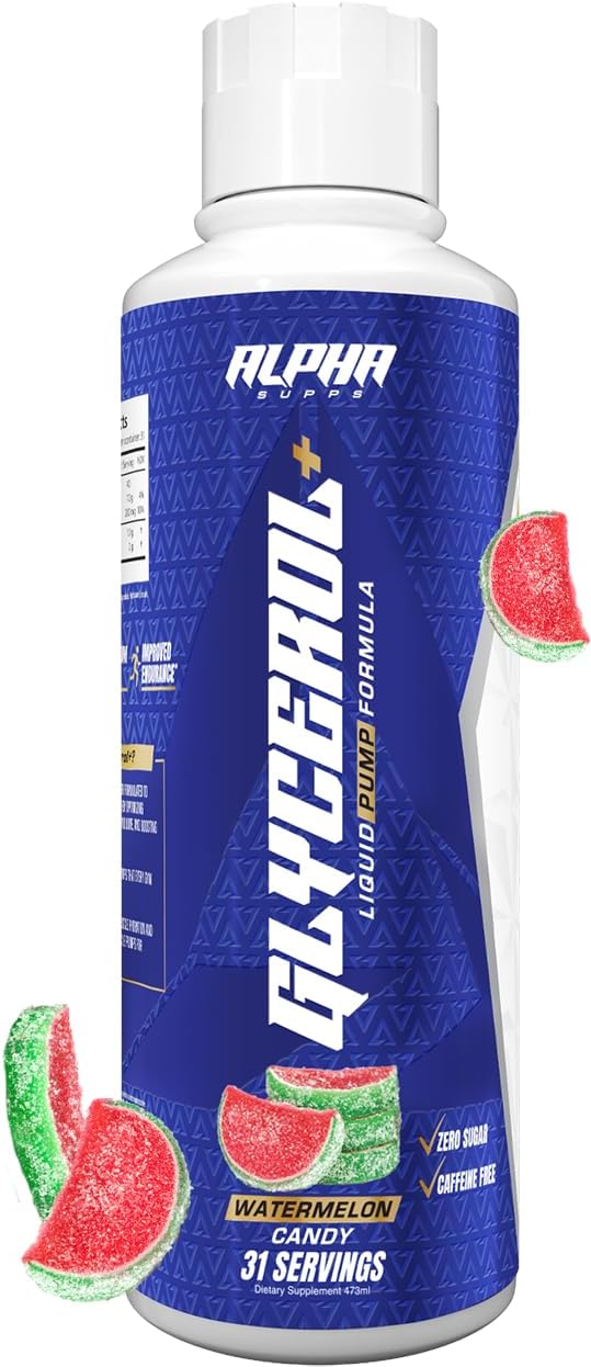 Glycerol+ Liquid Pump Formula - Stim-Free Liquid Glycerol and Citrulline High-Performance Supplement for Enhanced Muscle Pumps, Hydration, & Endurance (31 Servings, Watermelon Candy)