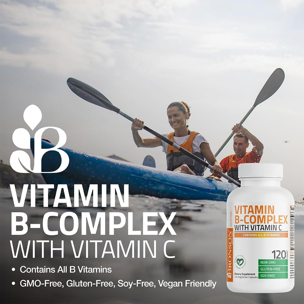 Bronson Vitamin B Complex with Vitamin C - Immune Health, Energy Support & Nervous System Support - Non-GMO, 360 Vegetarian Capsules