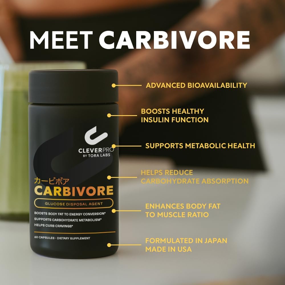 Carbivore Glucose Disposal Agent – Supplement & Metabolism Booster– Supports Carbohydrate Metabolism, Converts Body Fat to Energy – 60 Capsules