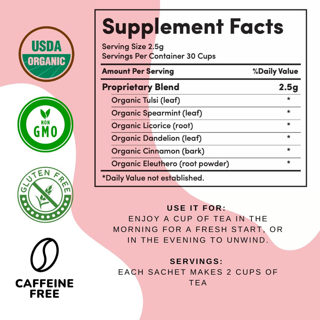 AutoimmuniTea – AIP Balance Tea for Women, Autoimmune Protocol Caffeine Free Eleuthero Tulsi, Spearmint, Licorice Tea Bags