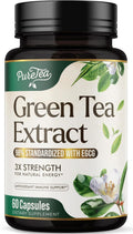 Green Tea Extract Capsules 1000mg with 98% Standardized Polyphenols & 45% EGCG for Heart Support with Antioxidants - 3X Absorption Green Tea Pills for Natural Energy, Gentle Caffeine - 60 Capsules