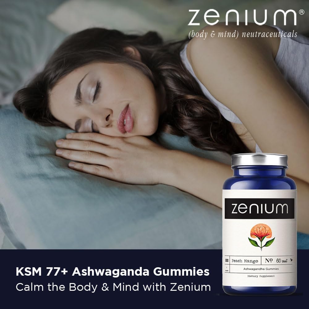 Zenium - Ashwagandha Gummies 1500 MGS per Serving | 60 Count | Mango Flavored | Calm The Mind & Body | Relieve Worry, Tension & Nervousness | Ayurvedic | Natural Relief Supplement | Boosts Mood