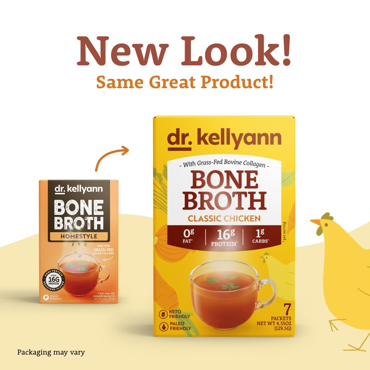 Dr. Kellyann Bone Broth Collagen Powder Packets (35 Servings) – Grass-Fed Hydrolyzed Collagen, Keto & Paleo-Friendly, 5 Pack